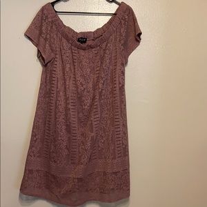 Size 16, purple off the shoulder dress